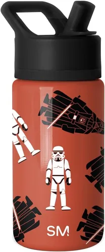 Vista 14 de Simple Modern DC Comics Batman - Botella de agua para niños con tapa con pajilla, vaso aislado de acero inoxidable de 14 onzas para niños, vaso a