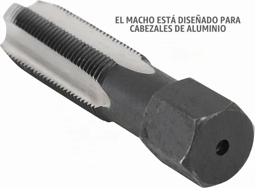 Vista 4 de OEMTOOLS 25649 Kit de reparación de rosca de culata de 14 mm, herramienta de mecánico para reajustar culatas, incluye tope/escariador combinado