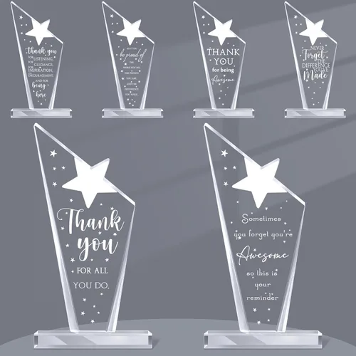 Vista 10 de Geelin 6 piezas de regalo de agradecimiento a los empleados, regalos de agradecimiento de acrílico, placa inspiradora, recuerdo para compañeros