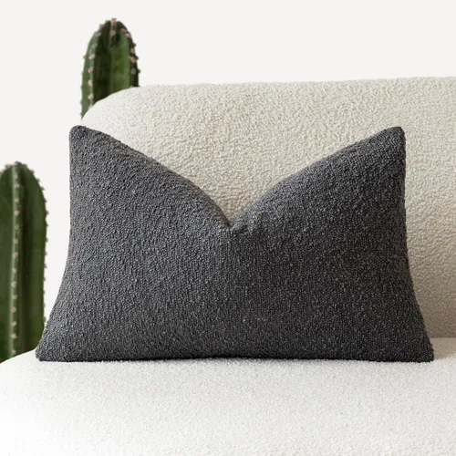 Vista 52 de Foindtower Fundas de almohada decorativas con textura de boucle, fundas de almohada sólidas, neutrales, suaves y acogedoras para silla, sofá