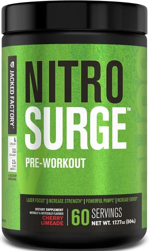 Vista 26 de Jacked Factory NITROSURGE Suplemento Pre Entrenamiento - Energía Sin Límites, Ganancias Instantáneas de Fuerza, Enfoque Claro, Bombeos Intensos