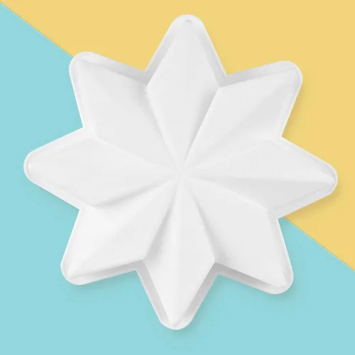 Vista 3 de Molde para pastel de gasa con forma de estrella, molde de silicona para hornear mousse de 7 pulgadas, 3D, estrella de ocho puntas, molde para hacer