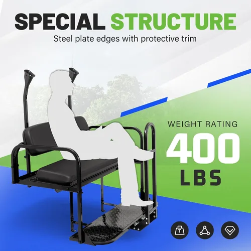 Vista 4 de Asiento trasero abatible, compatible con modelos de gas o eléctricos 2004 en adelante, Club Car Precedent/Tempo/Adelante, asiento trasero plegable