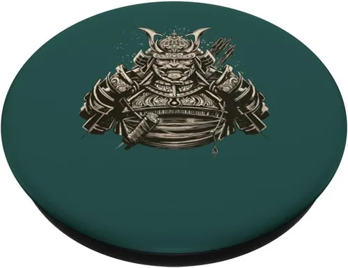 Vista 2 de PopSockets intercambiables con diseño de samurái vintage japonés para amantes de la espada