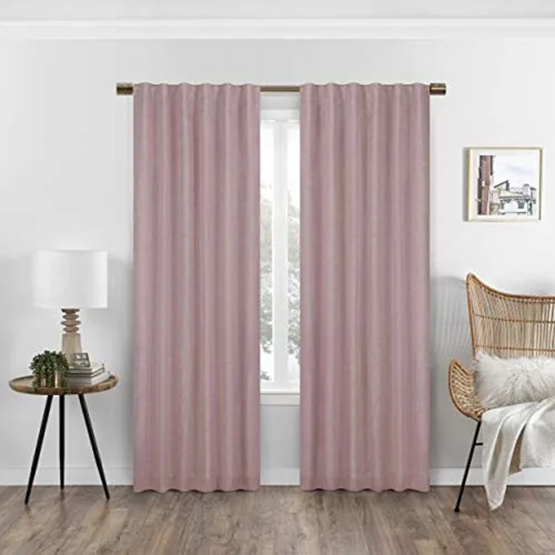 Vista 4 de Eclipse Nora - Cortina térmica 100 % opaca con bolsillo para barra, para ventana de dormitorio o sala de estar (1 panel), 50 x 63 pulgadas