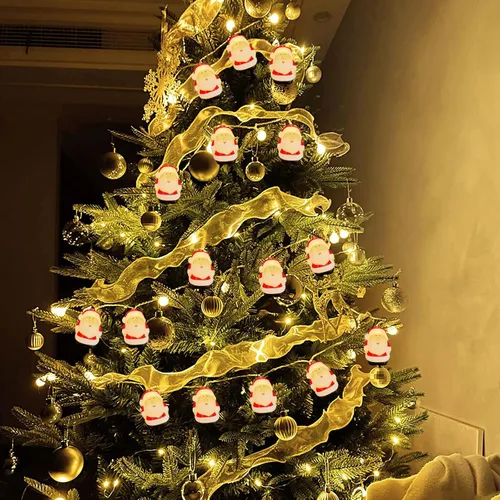 Vista 5 de Guirnalda de luces de Papá Noel de 8.5 pies, guirnalda de luces de decoración de Navidad con 10 luces de Papá Noel, luces de Navidad impermeables