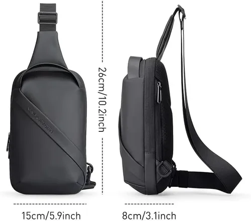 Vista 4 de Muzee Bolso bandolera para mujeres y hombres, mochila de viaje pequeña y ligera, bolsa de pecho con una correa para el pecho para senderismo