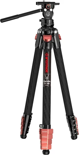 Vista 7 de IFOOTAGE Gazelle TA3B+Komodo K3 trípode de aluminio para cámara con cabezal fluido, trípode de viaje portátil, para fotografía profesional, creación