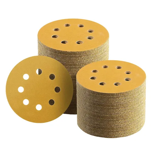 Vista 10 de 100 discos de lija de 5 pulgadas con gancho y bucle, papel de lija de grano 40 para carpintería o automoción, papel de lija de órbita aleatoria