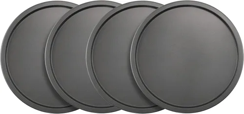 Vista 11 de GoodCook Conjunto de 2 bandejas para pizza personales antiadherentes de acero de 10", gris