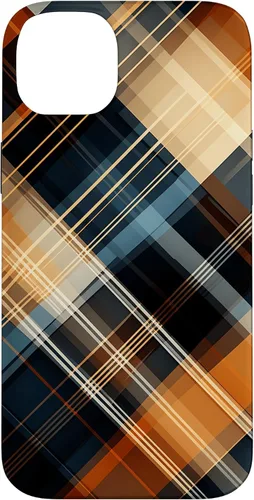 Vista 15 de Navy Black and Orange Plaid Halloween Fall Autumn Pumpkins Case for iPhone 17