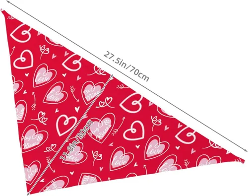 Vista 2 de Pañuelo rojo para perro con flecha de amor para el día de San Valentín, bufanda triangular, baberos, accesorios para mascotas, pañuelo para gatos