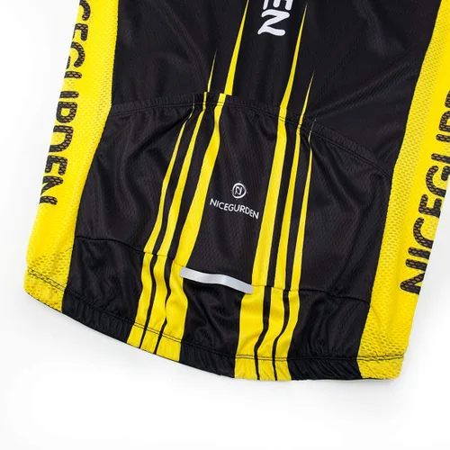 Vista 5 de Camiseta de ciclismo de manga corta para hombre, ropa de bicicleta de montaña, pantalones cortos acolchados 4D, conjunto de camisa de ciclismo