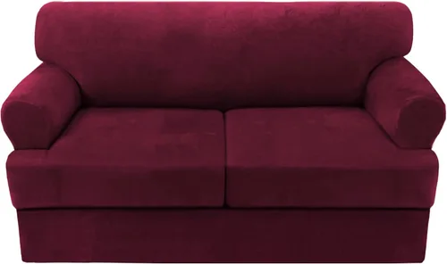Vista 13 de H.VERSAILTEX Funda para sofá de 2 piezas, fundas para sillón con cojines en forma de T, funda para sofá de terciopelo grueso, protector de muebles