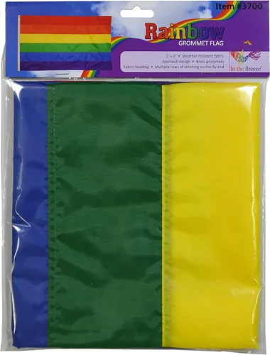 Vista 6 de In the Breeze 3700 - Bandera de arco iris con ojales, 2 x 3 pies