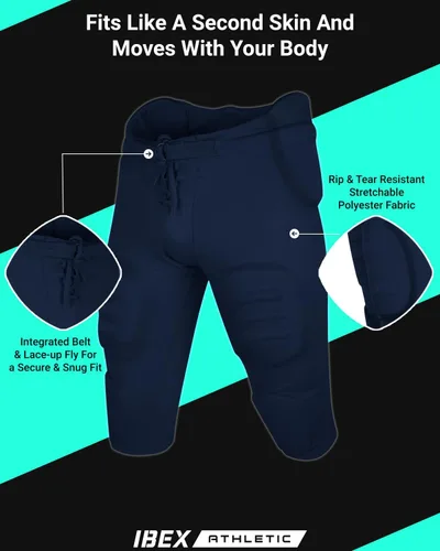 Vista 2 de Pantalones de fútbol juvenil integrados con 7 almohadillas - Faja de fútbol para niños, pantalones de fútbol juvenil