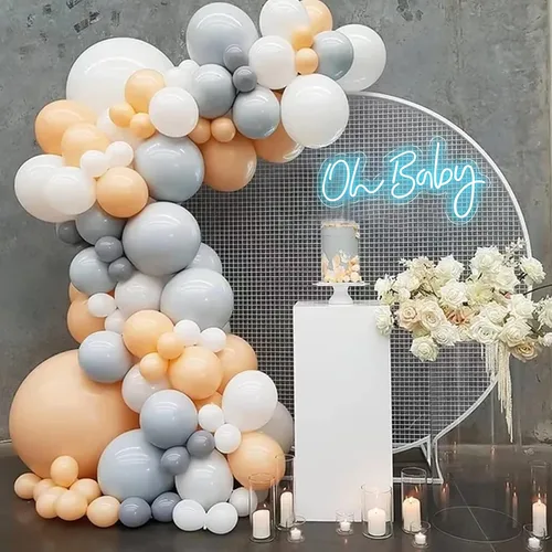 Vista 7 de Letrero de neón azul Oh Baby con modos de atenuación para revelación de género, decoraciones de baby shower, luces LED de neón para fiesta