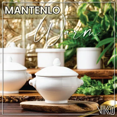 Vista 3 de Vikko Tazón de sopa blanco de 14 onzas con tapa, juego de 6 platos de sopa, apto para lavavajillas, diseño resistente
