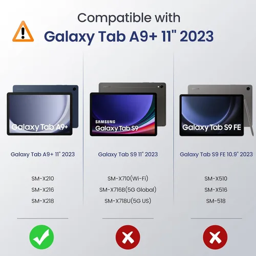 Vista 2 de MoKo Funda para Samsung Galaxy Tab A9 Plus de 11 pulgadas 2023, Carcasa Protectora Trasera Delgada de Visualización Multi-Ángulo