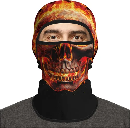 Vista 30 de Pasamontañas para hombres y mujeres, para verano, motocicleta, ciclismo, pesca Calavera 04