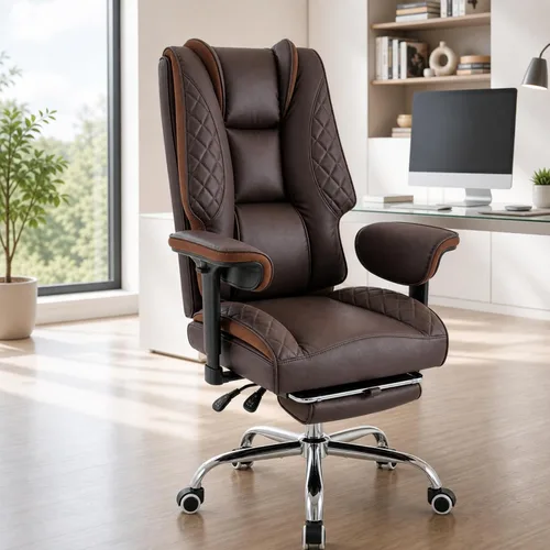 Vista 11 de Big and Tall Office Chair and High Back with Heavy Duty Wide Executive Office Chair with Foot Rest, Adjustable Armrests (Beige)