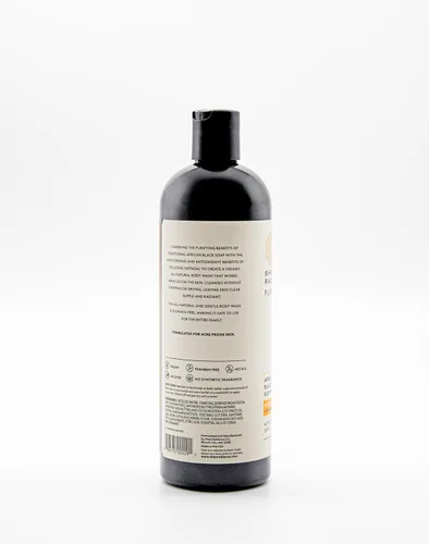 Vista 2 de Shea Radiance Gel de baño African Black Soap - Piel seca, eczema, erupciones cutáneas, limpiador de manchas Menta verde cítrica (16 onzas)