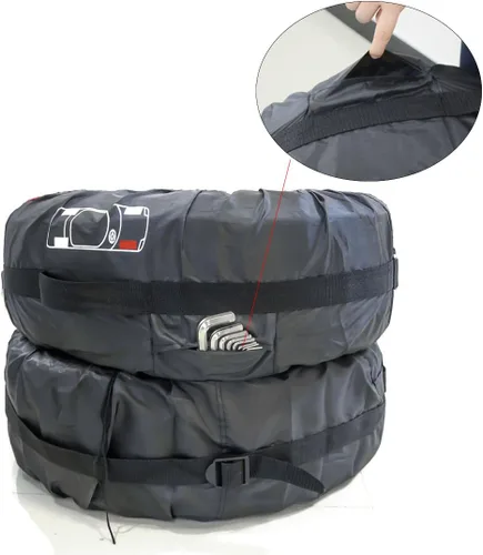 Vista 3 de FLR Cubierta de neumático de 31 pulgadas de diámetro, plegables, con 4 fundas de protección de fieltro de rueda, bolsas de almacenamiento