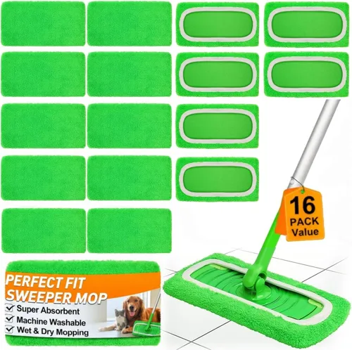 Vista 10 de Tidy Monster Paquete de 8 almohadillas de microfibra reutilizables de repuesto compatibles con Swiffer Sweeper, almohadillas lavables a máquina