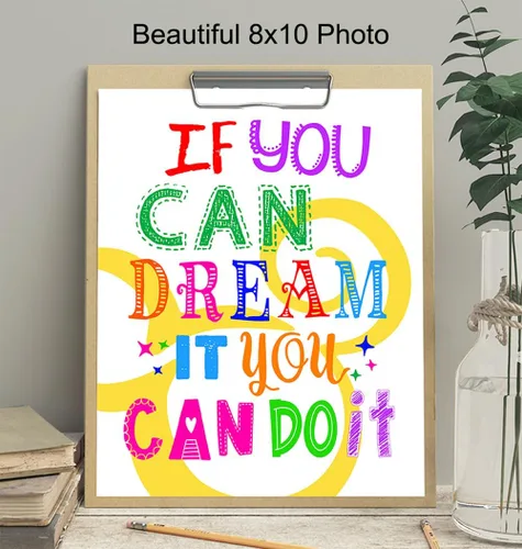 Vista 4 de Cita motivacional para decoración del hogar, bonito regalo inspirador de ratón para fanáticos, decoración de habitación, póster impreso para niños