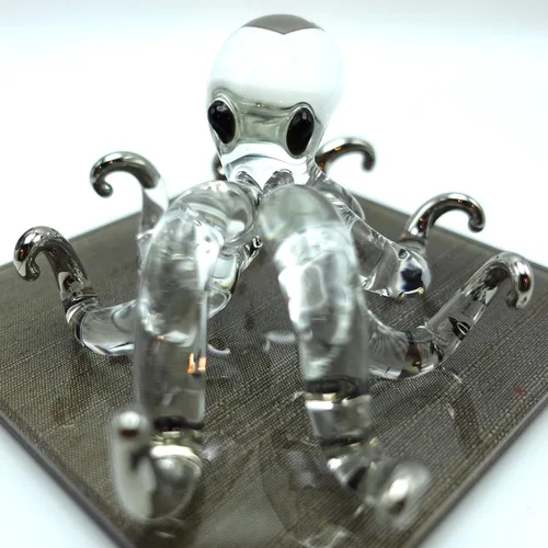 Vista 3 de Figuras artísticas de pulpo en miniatura de vidrio soplado a mano, animales marinos, regalo coleccionable para decorar