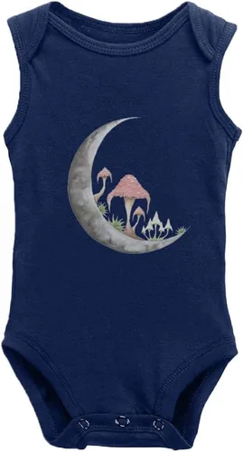 Vista 28 de Mushroom Moon - Body de manga larga para bebé recién nacido de 0 a 24 meses, color blanco Negro-1