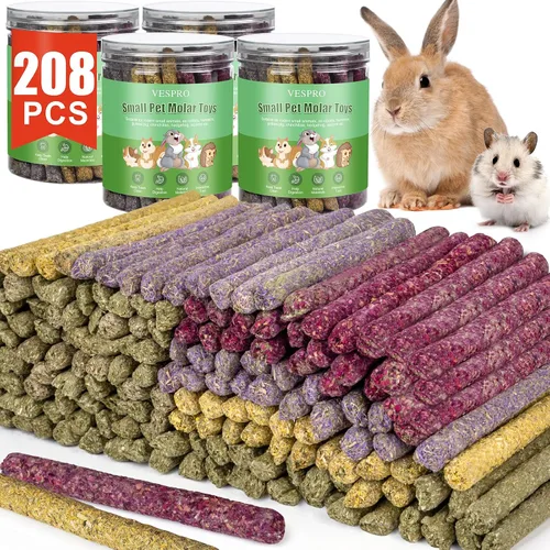 Vista 8 de VESPRO Juguetes de conejo para conejos, juguetes masticables de conejo para dientes, conejito para conejos, cobayas, juguetes para masticar, palitos