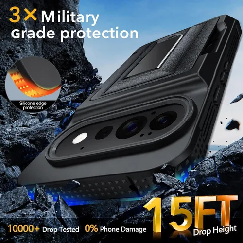 Vista 6 de Oterkin Funda tipo cartera para Google Pixel 11/11 Pro 4-5 tarjetero Negro