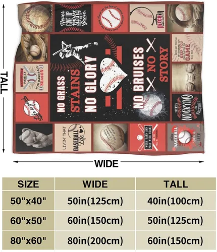 Vista 4 de Manta de Béisbol Regalo de Béisbol para Niños Suave Cálida Decoración de Béisbol Deportiva Manta de Sofá de Vellón Polar Felpa Esponjosa Ligera