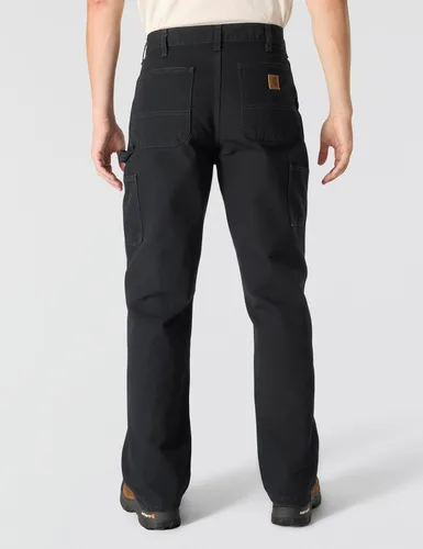 Vista 2 de Carhartt Pantalón de trabajo utilitario de lona lavada de corte holgado para hombre Negro