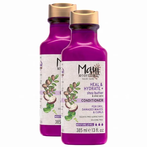 Vista 10 de Maui Moisture Heal & Hydrate + Shea Butter - Champú para reparar e hidratar profundamente el cabello rígido y rizado con aceites de coco y macademia.