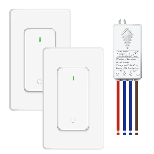 Vista 26 de NineLeaf Interruptor de salida remoto inalámbrico, interruptor de lámpara remoto, interruptor decorativo de enchufe de luz de encendido y apagado