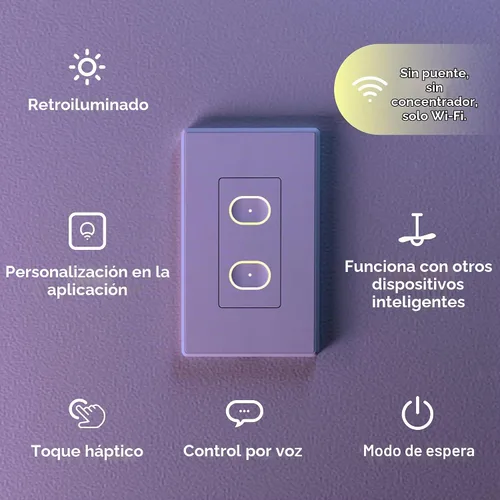 Vista 2 de LIFX Interruptor inteligente, interruptor táctil inteligente Wi-Fi en la pared (blanco)
