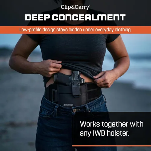 Vista 2 de Clip & Carry STRAPT-TAC - Funda para banda para el vientre, uso con cualquier funda de pistola Kydex IWB para transporte oculto
