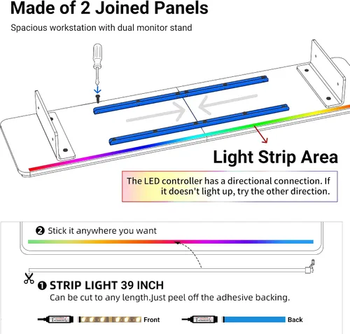 Vista 6 de AFOOYO Soporte elevador para monitor, 31.5 pulgadas de madera ligera LED con patas acrílicas ajustables, accesorios de escritorio, soporte