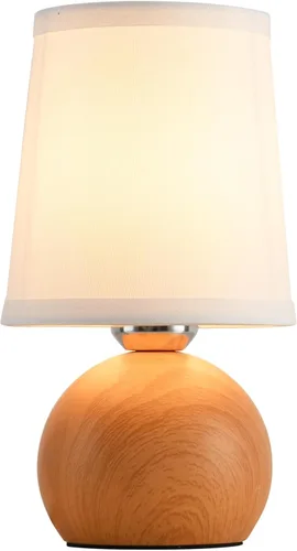 Vista 8 de Lámpara de mesa moderna de cabecera, lámpara de cabecera pequeña, lámpara de mesita de noche para dormitorio con pantalla de tela y acabado