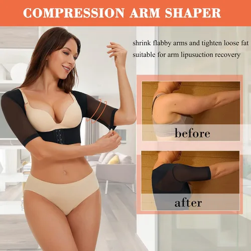 Vista 3 de LANCS Parte superior del brazo moldeador poscirugía mangas de compresión de brazo Lipo Prenda Corrector de postura Tops Soporte de espalda Shapewear