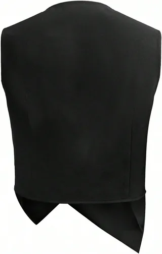 Vista 2 de GORGLITTER Chaleco de traje para hombre, chaqueta de corte ajustado Negro