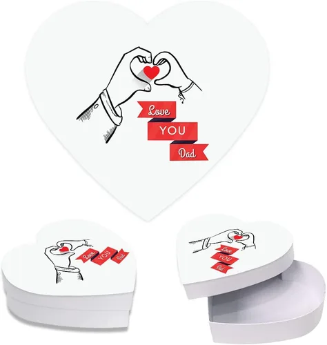 Vista 30 de Andaz Press Caja de regalo de cumpleaños en forma de corazón para papá con tapa, caja de corazón para el mejor chef para dulces, dulces, chocolates