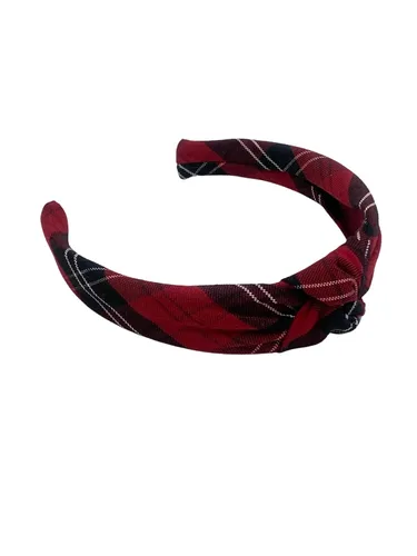 Vista 27 de Diadema anudada de 1.25 pulgadas, uniforme escolar, a cuadros, acolchada, con nudo en la parte superior, diadema de uniforme (cuadros 120)