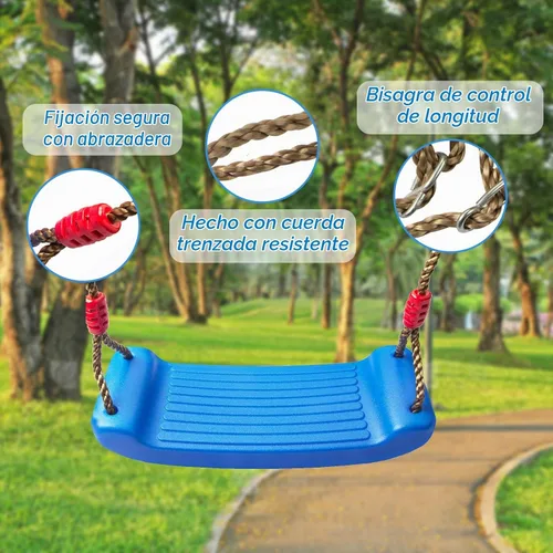 Vista 2 de IFOYO Asiento de columpio de árbol, accesorios para niños, patio de juegos al aire libre e interior, azul