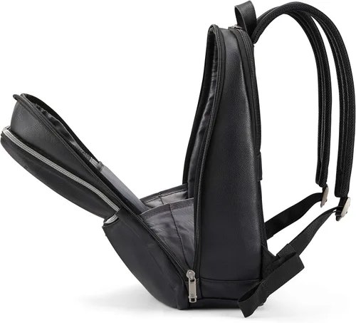 Vista 6 de Samsonite Mochila delgada clásica de cuero, Negro -, Mochila delgada clásica de cuero