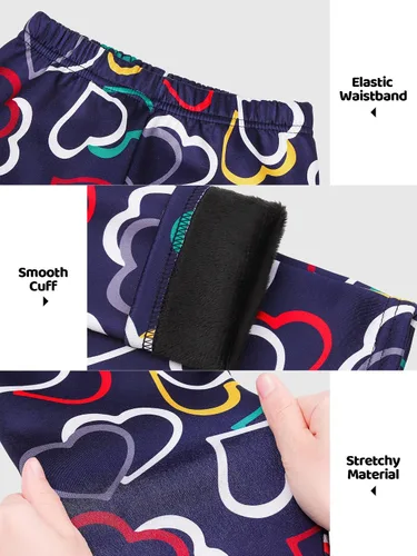 Vista 4 de TODDOR Paquete de 3 leggings con forro polar para niñas, mallas térmicas gruesas, pantalones cálidos hasta el tobillo, ropa de invierno para niños