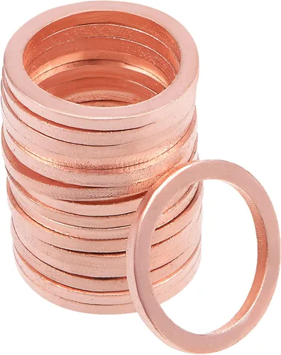 Vista 8 de uxcell Anillo de sellado plano de cobre M18 x 0.945 in x 0.059 in para tuerca de tornillo