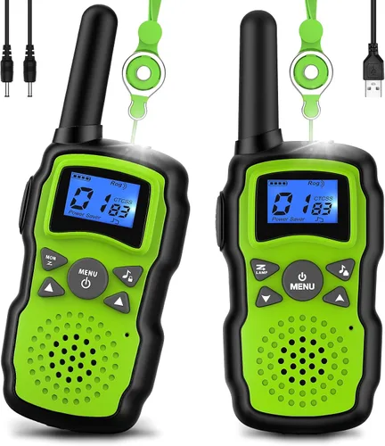 Vista 9 de Wishouse 2 Walkie Talkie recargables para niños con batería cargadora, Walky Talky familiar para cruceros adultos, camping al aire libre